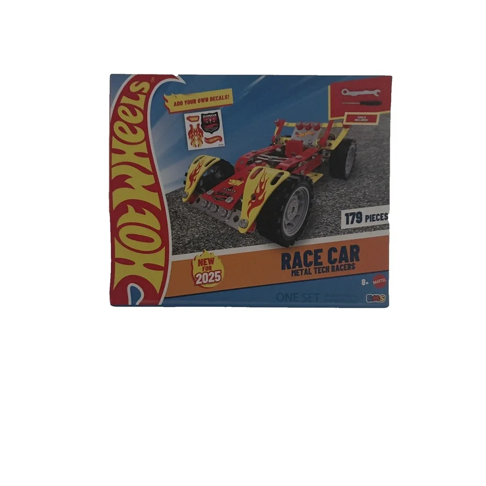 NEW  Hot Wheels Race Car Metal Tech Racers 179pcs Metal Plastic Set Decals Tools